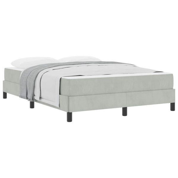 vidaXL Boxspringbed met matras Lichtgrijs 140 x 210 cm Stof