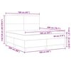 vidaXL LED Box Spring Bed Donkergrijs en Wit 160 x 200 cm Katoen Stof