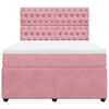 vidaXL Boxspring met matras fluweel roze 140x200 cm