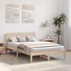 vidaXL Bedframe met hoofdeinde Naturel 135 x 190 cm Massief grenenhout