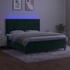 vidaXL Boxspring met matras en LED fluweel donkergroen 160x200 cm