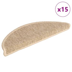 vidaXL Trapmatten 15 st 56x17x3 cm Lichtbeige Halfrond