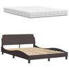 vidaXL Bed met matras stof donkerbruin 140x200 cm