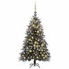 vidaXL Kunstkerstboom met LED's, kerstballen en sneeuw 240 cm PVC PE