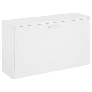 vidaXL Schoenenbank Hoogglans Wit 80x24x45 cm Bewerkt Hout