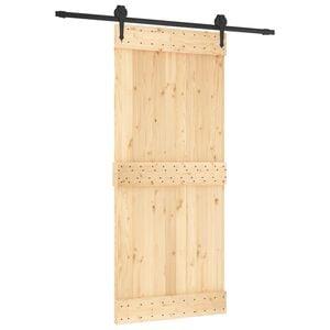 vidaXL Schuifdeur met beslag 90x210 cm massief grenenhout