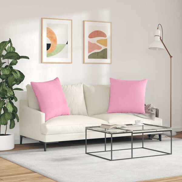 vidaXL Sofa Kussens 2 pcs Roze 80 x 80 cm Stof