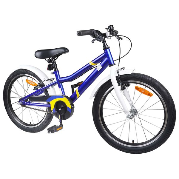 vidaXL Kinderfiets 24 Inch voor 8-12 jaar oud Blauw Wit