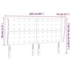 vidaXL Hoofdbord met randen 203x23x118/128 cm stof donkerbruin