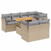 vidaXL 8-delige Loungeset met kussens poly rattan beige