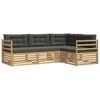vidaXL Buiten bankenset 4 st Wit en antracietkleurig Polyester