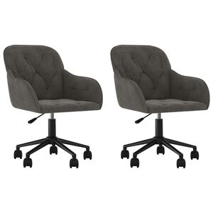 vidaXL Eetkamerstoelen draaibaar 2 st fluweel donkergrijs