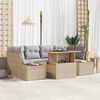 vidaXL Tuin Sofa Set met opslag 7 pcs Beige Poly riet