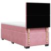 vidaXL Boxspring met matras fluweel roze 90x200 cm