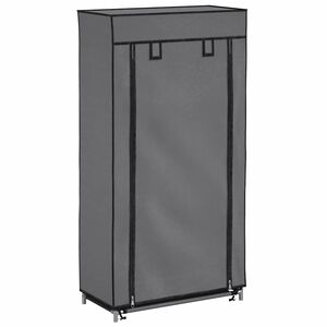 vidaXL Schoenenkast met hoes 58x28x106 cm stof grijs