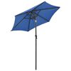 vidaXL Parasol met LED-verlichting 200x211 cm aluminium azuurblauw