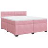 vidaXL Boxspring met matras fluweel roze 200x200 cm