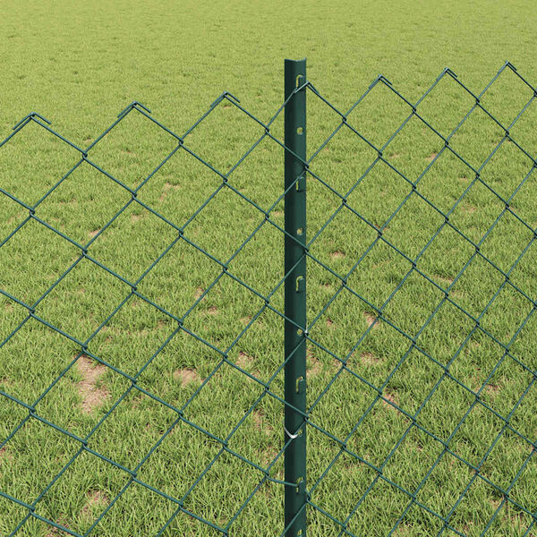 vidaXL Hek met Paal Groen 1 x 25 m Staal