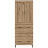 vidaXL Hoge kast met lade 2 pcs Artisan Eiken Bewerkt hout