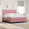 vidaXL Boxspringbed met matras met hoofdeinde Roze 180 x 200 cm Stof