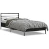 vidaXL Bedframe bewerkt hout en metaal zwart 75x190 cm