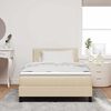 vidaXL Boxspringbed met kussen met hoofdeinde Cr&egrave;me 120 x 190 cm Stof