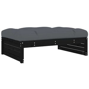 vidaXL Tuinvoetenbank 120x80 cm massief grenenhout zwart