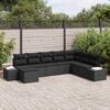 vidaXL Tuin Sofa Set met kussen met opslag 8 pcs Zwart poly rattan