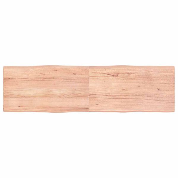 vidaXL Tafelblad natuurlijke rand 180x50x(2-4) cm eikenhout lichtbruin