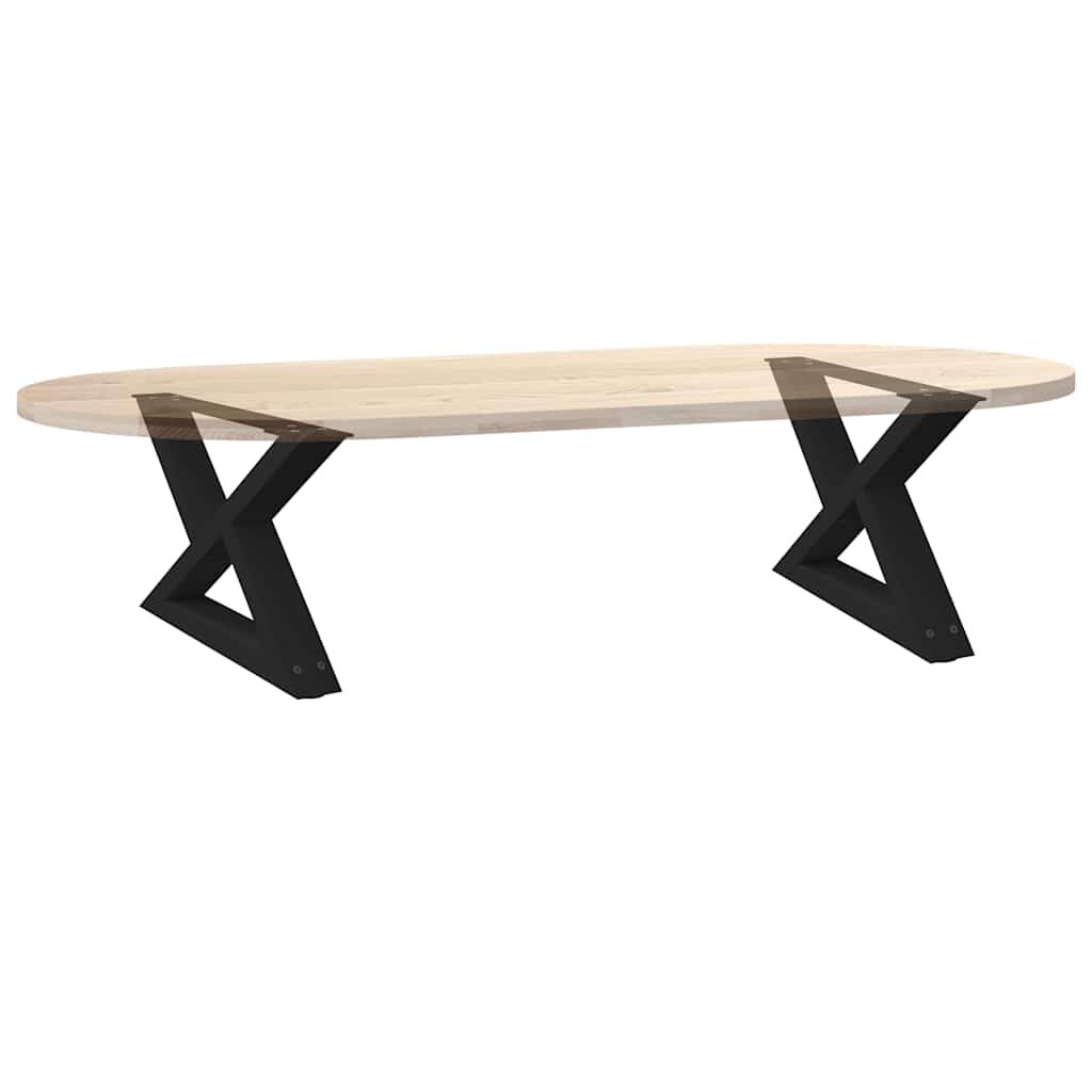 vidaXL Salontafelpoten 2 st 50x(30-31,3) cm staal zwart