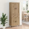 vidaXL Hoge kast met lade 2 pcs Artisan Eiken Bewerkt hout