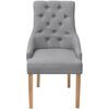 vidaXL Eetkamerstoelen 6 st stof lichtgrijs