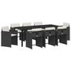 vidaXL Tuin eettafelset 9 st Zwart poly rattan