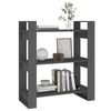 vidaXL Boekenkast/kamerscherm 80x35x91 cm massief grenenhout grijs