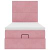 vidaXL Ottoman bed met matrassen 100x200cm fluweel roze