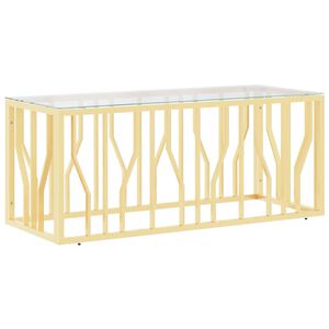 vidaXL Salontafel 110x45x45 cm roestvrij staal en glas
