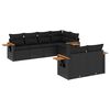 vidaXL 7-delige Loungeset met kussens poly rattan zwart