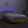 vidaXL Boxspring met matras en LED stof groen 80x200 cm