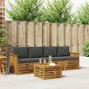 vidaXL Sofa-Sets 5 pcs Natuurlijk en Antraciet Massief Acaciahout
