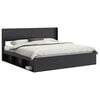 vidaXL Bedframe met opbergruimte en hoofdbord Zwart 180 x 200 cm