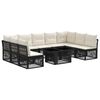vidaXL Tuinbankenset 10 st Zwart poly rattan