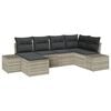 vidaXL Tuin Sofa Set 6 st Lichtgrijs poly rattan