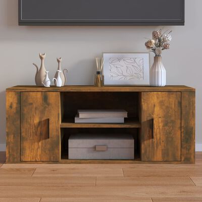 vidaXL Tv-meubel 100x35x40 cm bewerkt hout gerookt eikenkleurig