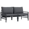 vidaXL Buitenmeubilair 2 Stuk Antraciet 80 x 80 x 71 cm Staal
