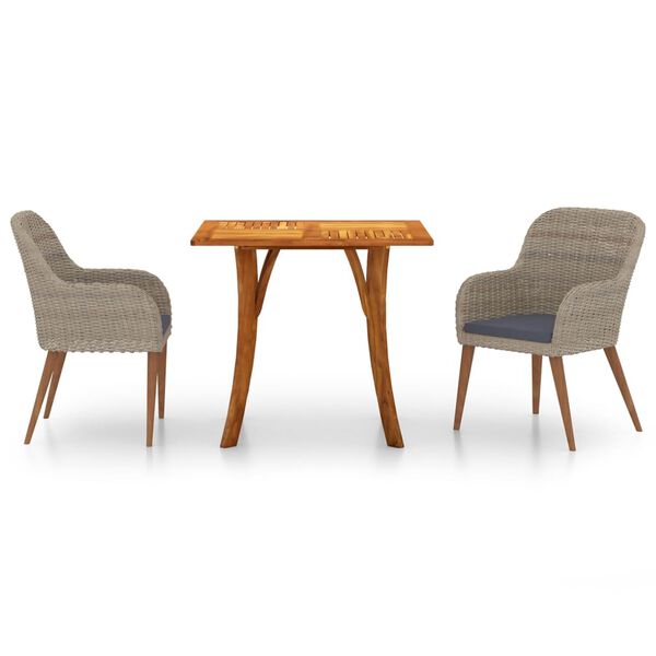 vidaXL 3-delige Tuinset bruin