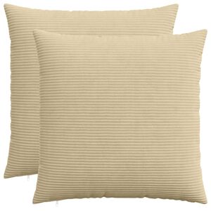 vidaXL Kussensloop 2 pcs HEERLEN Groen Grijs 55 x 55 cm corduroy