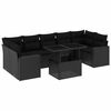 vidaXL 8-delige Loungeset met kussens poly rattan zwart