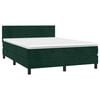 vidaXL Boxspring met matras fluweel donkergroen 140x190 cm