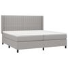 vidaXL Boxspring met matras en LED stof lichtgrijs 200x200 cm