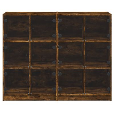 vidaXL Boekenkast met deuren 136x37x109 cm hout gerookt eikenkleurig